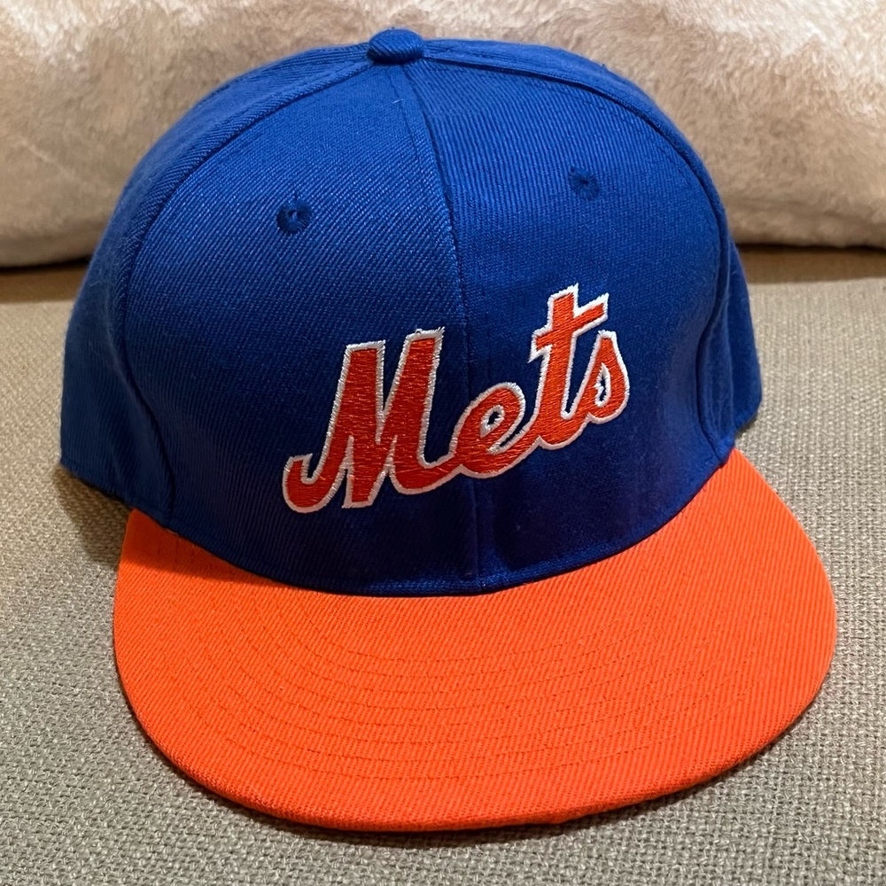 Rare Vintage NY New York Mets MLB baseball snapback hat -blue script